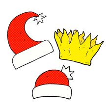 Cartoon Christmas Hats Royalty Free Stock Images