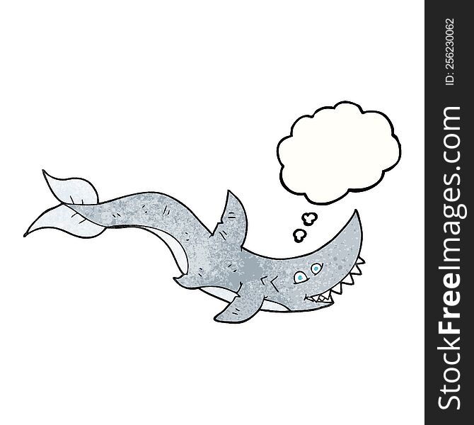 Thought Bubble Textured Cartoon Shark