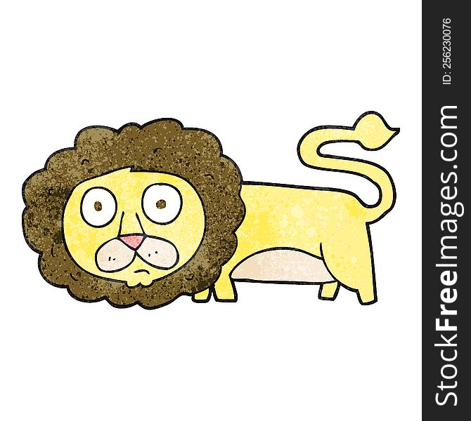 freehand textured cartoon lion
