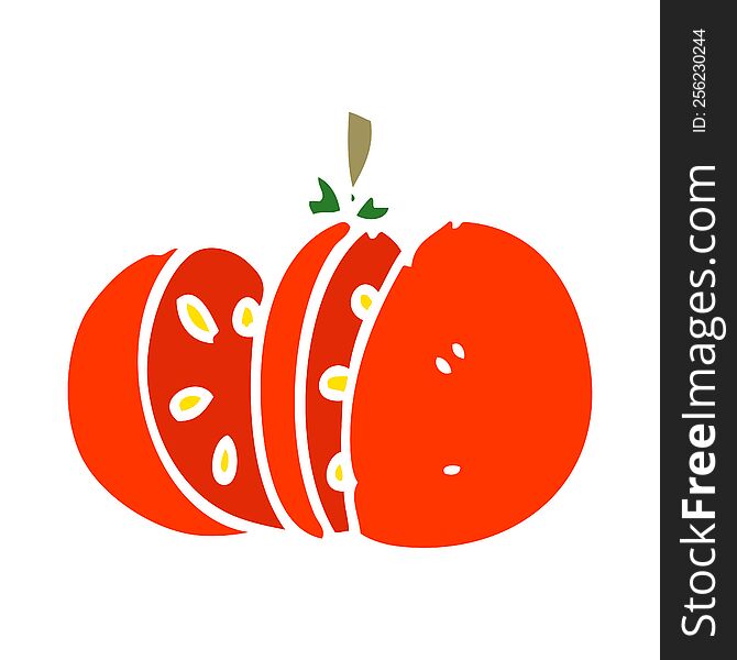 cartoon doodle sliced tomato