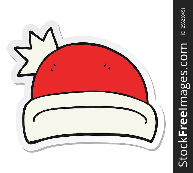 Sticker Of A Cartoon Christmas Hat