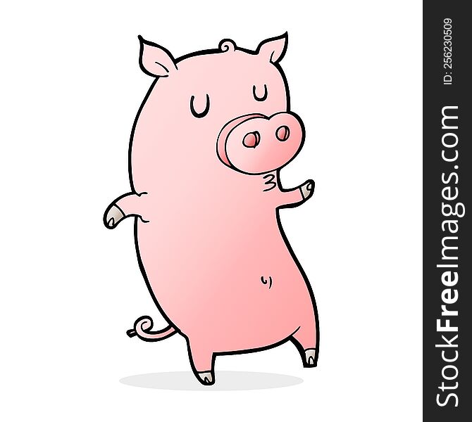 funny cartoon pig