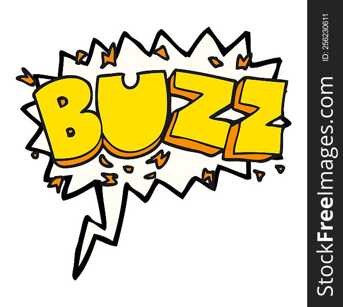 freehand drawn speech bubble cartoon buzz symbol
