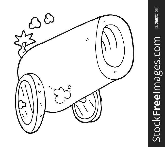 black and white cartoon big cannon