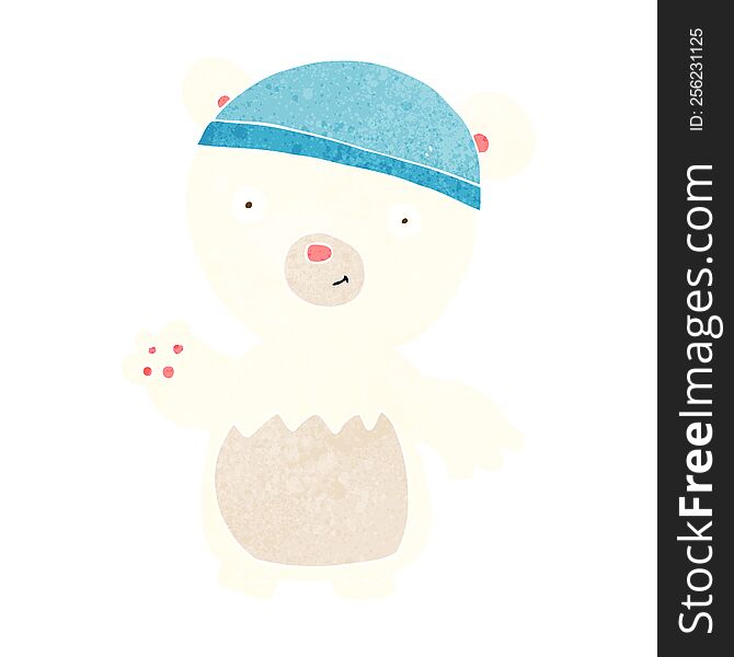 Cartoon Polar Bear Wearing Hat