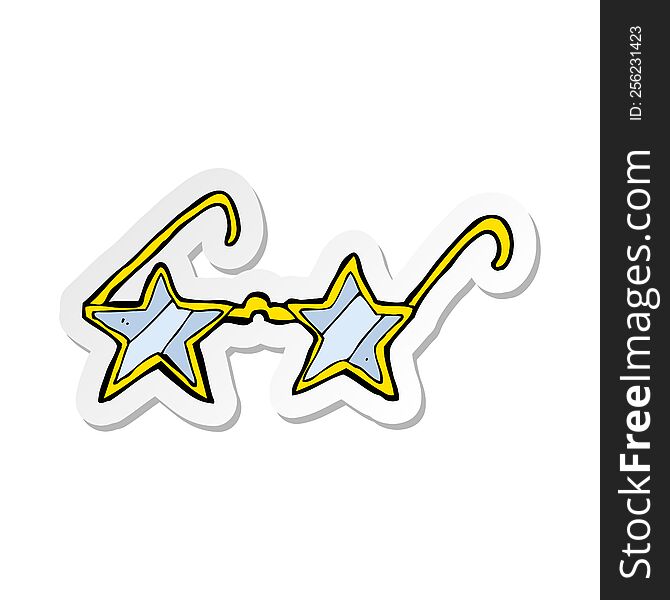 sticker of a cartoon star glasses