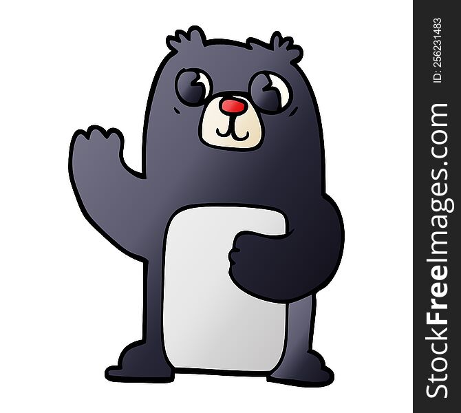 cartoon doodle black bear