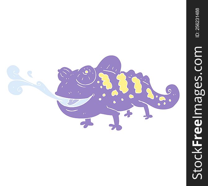 flat color illustration of chameleon. flat color illustration of chameleon