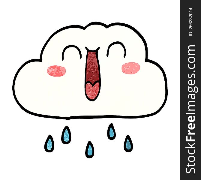 Happy Cartoon Doodle Rain Cloud