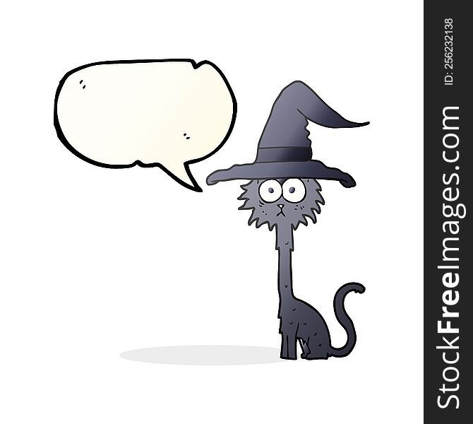 Speech Bubble Cartoon Halloween Cat