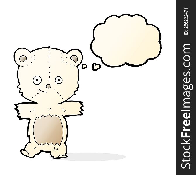 Cute Cartoon Polar Bear With Thought Bubble