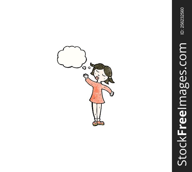 Cartoon Girl With Thought Bubble