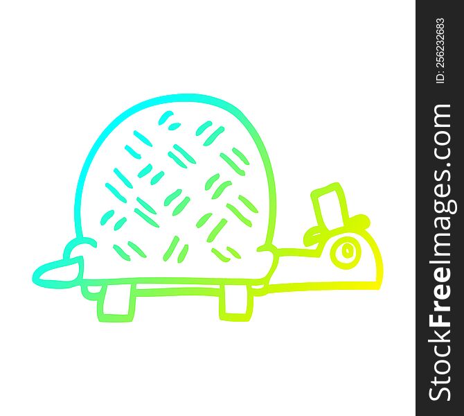 Cold Gradient Line Drawing Cartoon Funny Tortoise