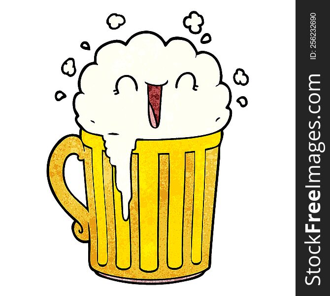 happy cartoon mug of beer. happy cartoon mug of beer