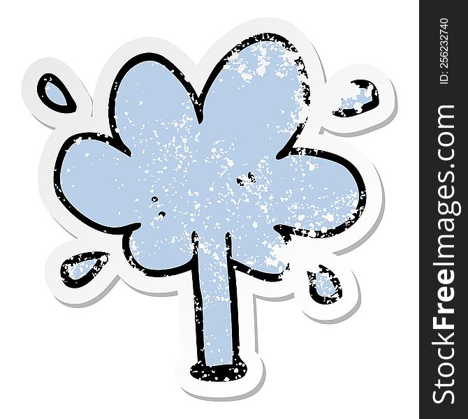 distressed sticker of a cartoon water squirt