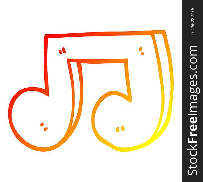 Warm Gradient Line Drawing Cartoon Musical Notes