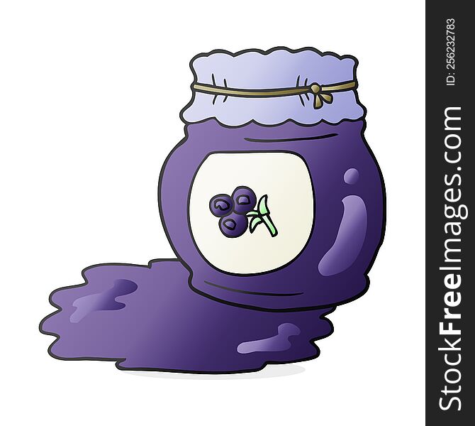 cartoon blueberry jam