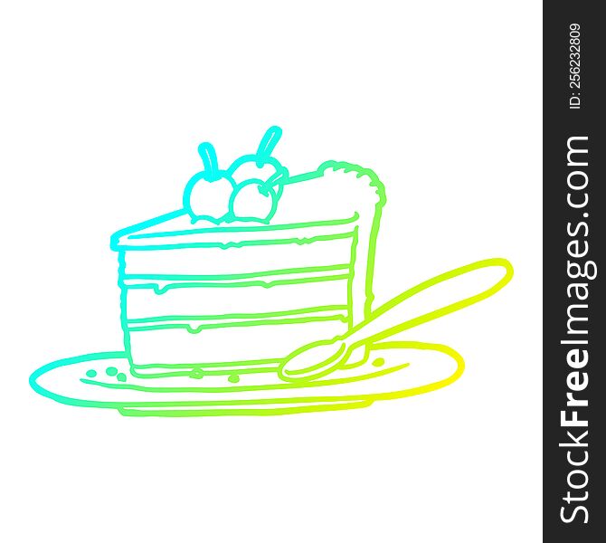 Cold Gradient Line Drawing Expensive Slice Of Chocolate Cake