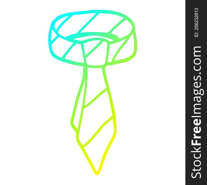 cold gradient line drawing of a cartoon tie