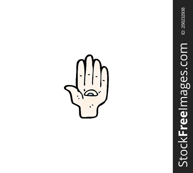 Mystic Hand Symbol Cartoon