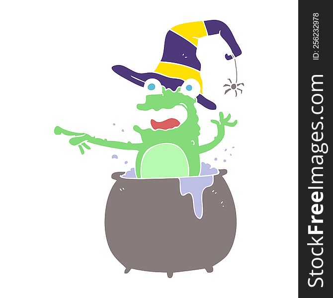 flat color illustration of halloween toad. flat color illustration of halloween toad