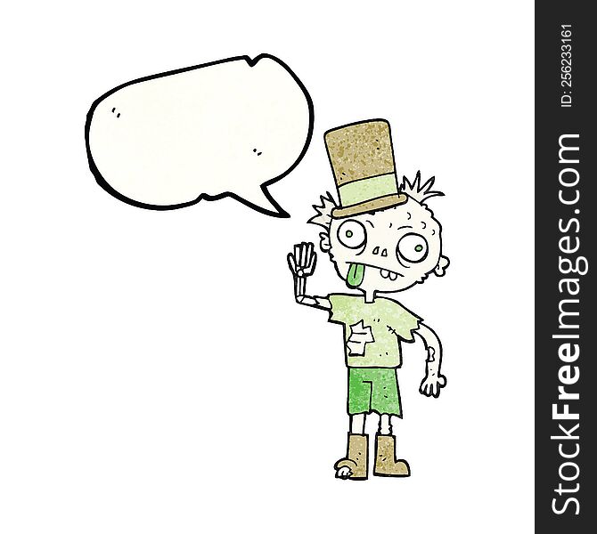 Texture Speech Bubble Cartoon Zombie