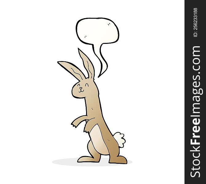 Cartoon Rabbit With Speech Bubble