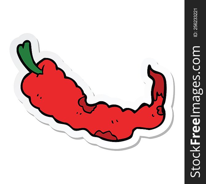 sticker of a cartoon chili pepper