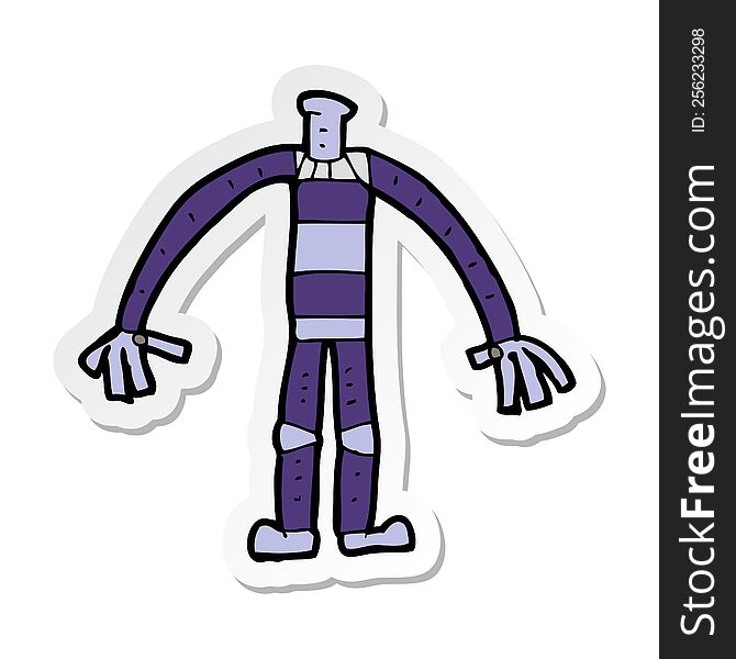 sticker of a cartoon robot body