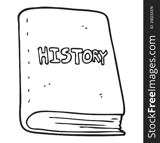 freehand drawn black and white cartoon history book