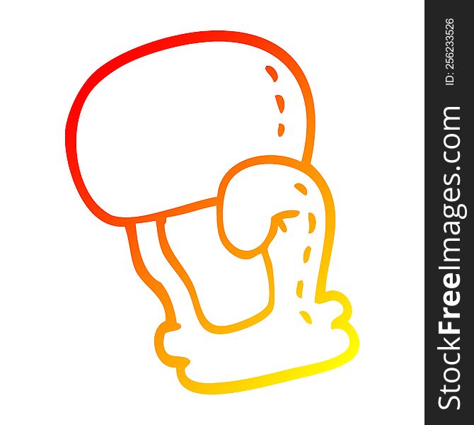 warm gradient line drawing of a cartoon boxing glove
