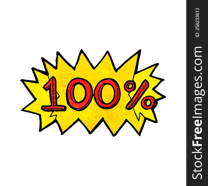 cartoon 100% symbol