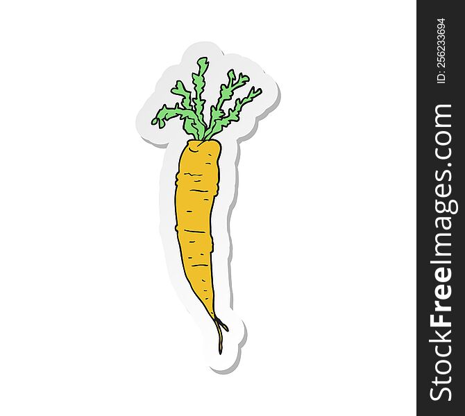 Sticker Of A Cartoon Carrot