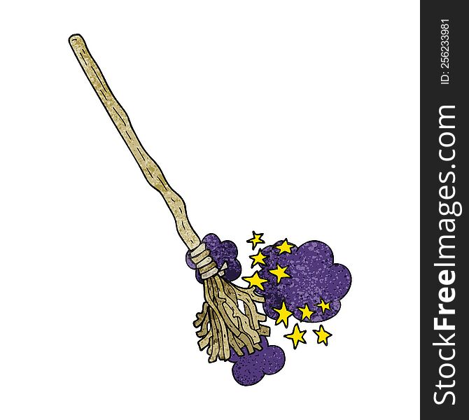 textured cartoon magical broom