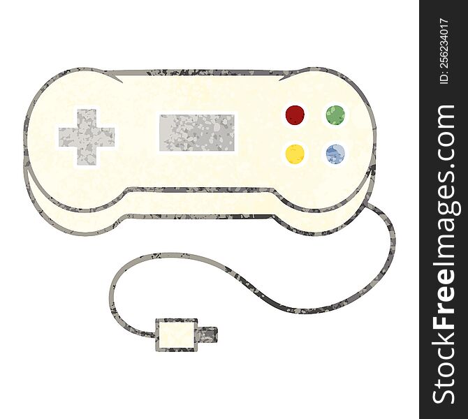 retro illustration style cartoon of a game controller