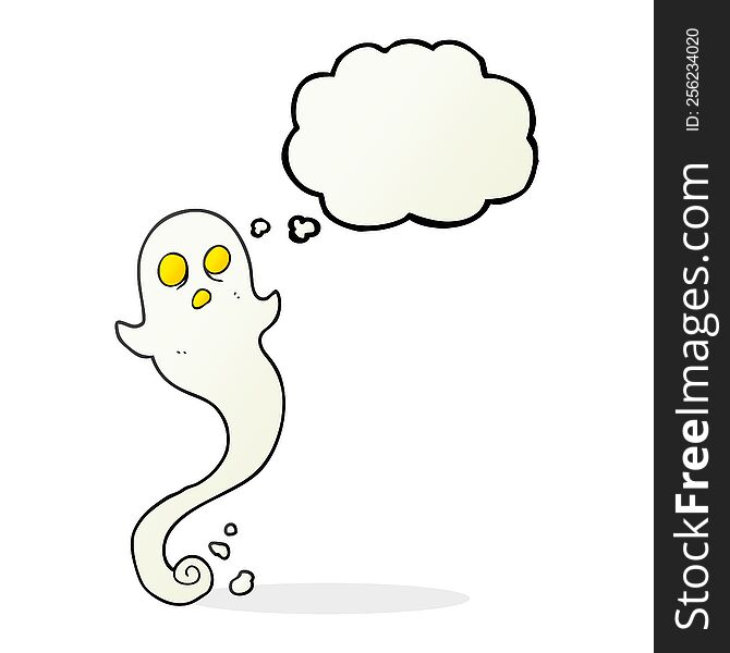 Thought Bubble Cartoon Halloween Ghost