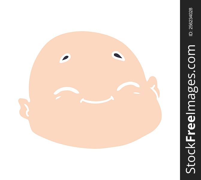 flat color style cartoon happy bald man