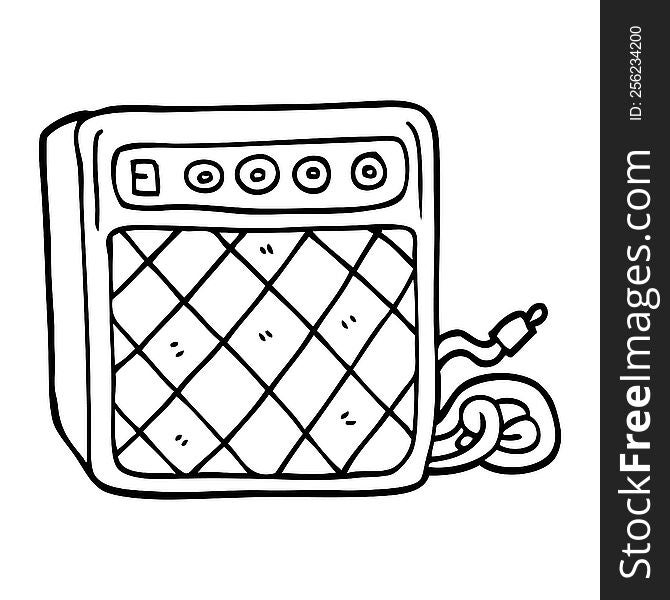 line drawing cartoon retro speaker system