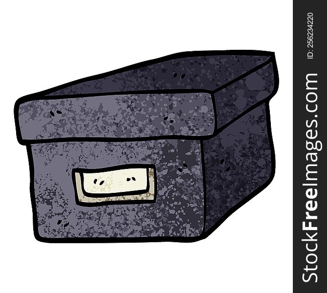 grunge textured illustration cartoon old filing box