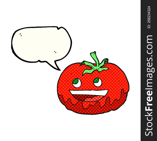 freehand drawn comic book speech bubble cartoon tomato