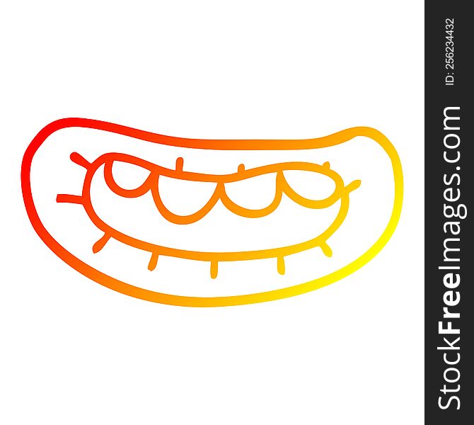 Warm Gradient Line Drawing Cartoon Mouth