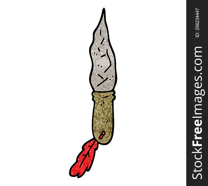 cartoon doodle of a primitive stone dagger