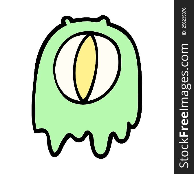 Hand Drawn Doodle Style Cartoon Spooky Ghost