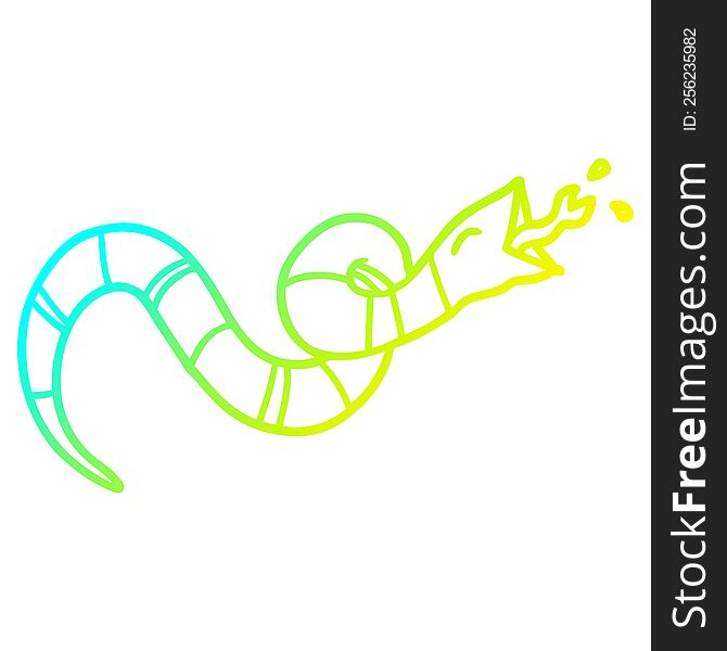 Cold Gradient Line Drawing Hissing Snake