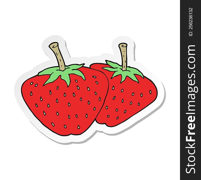 sticker of a cartoon strawberries