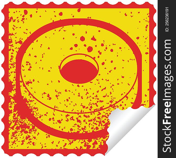 Donut Graphic Distressed Sticker