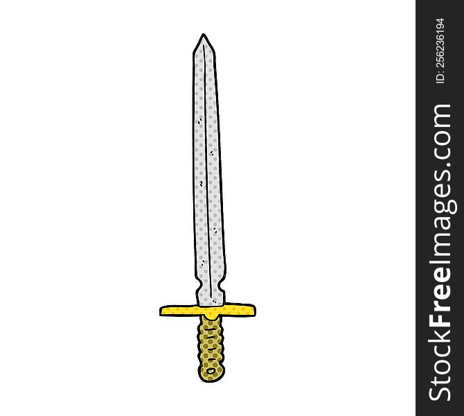 freehand drawn cartoon sword