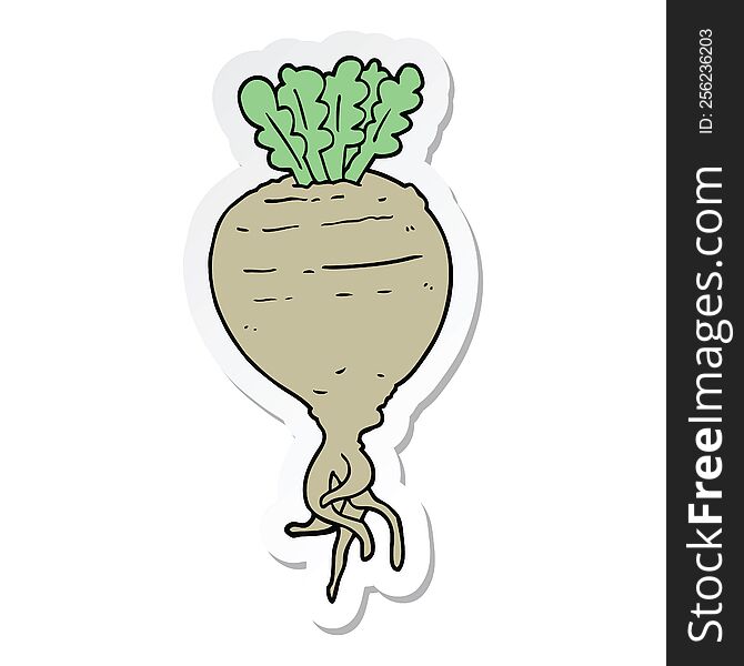 sticker of a cartoon root vegetable