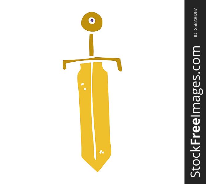 cartoon doodle bronze sword
