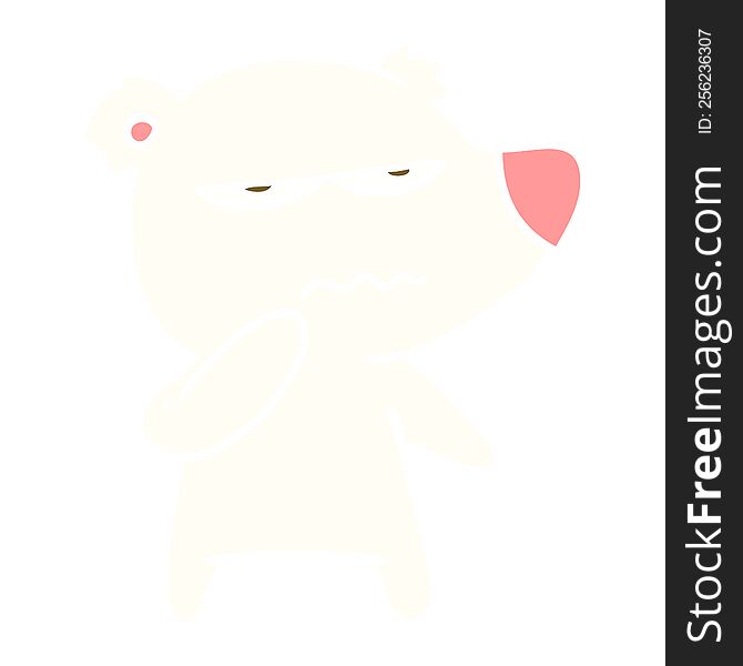 Angry Bear Polar Flat Color Style Cartoon